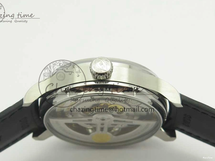 MIROTIME 0510 Efficient Portuguese Tourbillon IW5463 SS ZF Best Edition White Dial on Black Leather Strap 7170